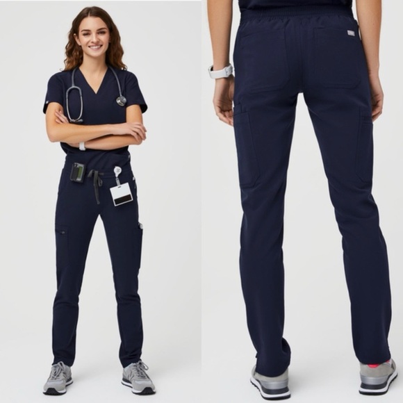 Figs Pants - FIGS Scrubs Technical Collection Navy Yola Skinny Scrub Pants Size Small Tall